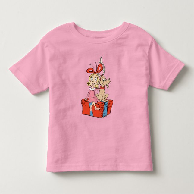 Cindy Lou Who and Max on a Present Toddler T-Shirt (Front)