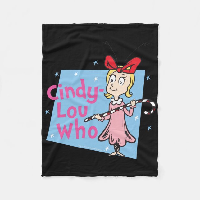 Cindy Lou Who Candy Cane T Shirt  Fleece Blanket (Front)