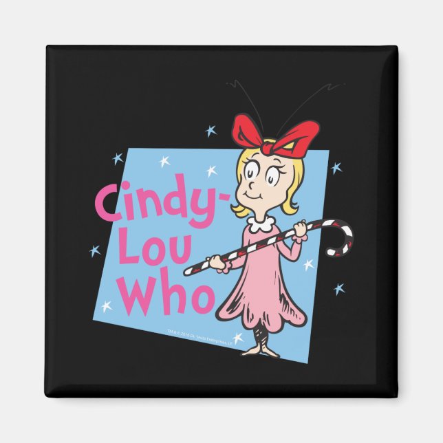 Cindy Lou Who Candy Cane T Shirt  Magnet (Front)