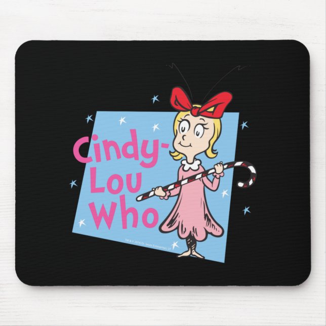Cindy Lou Who Candy Cane T Shirt  Mouse Pad (Front)