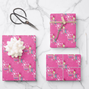 Cindy-Lou Who Good Pink Snowflake Pattern Wrapping Paper Sheet