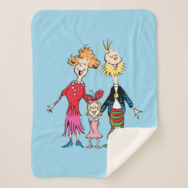Cindy Lou Who's Family Portrait Sherpa Blanket (Front)