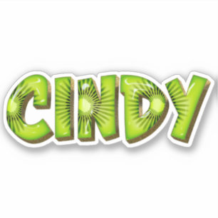 Cindy Name Kiwi Design Sticker