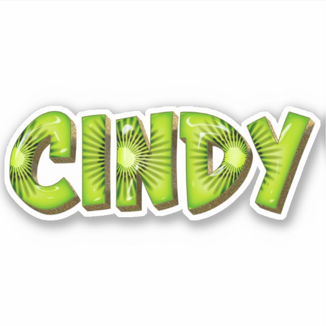 Cindy Name Kiwi Design Sticker (Front)