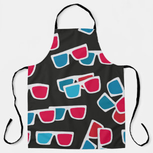Cinema, 3d glasses pattern, seamless.  apron