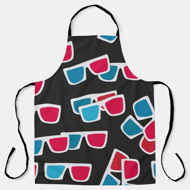 Cinema, 3d glasses pattern, seamless.  apron (Front)