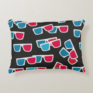 Cinema, 3d glasses pattern, seamless.  decorative cushion