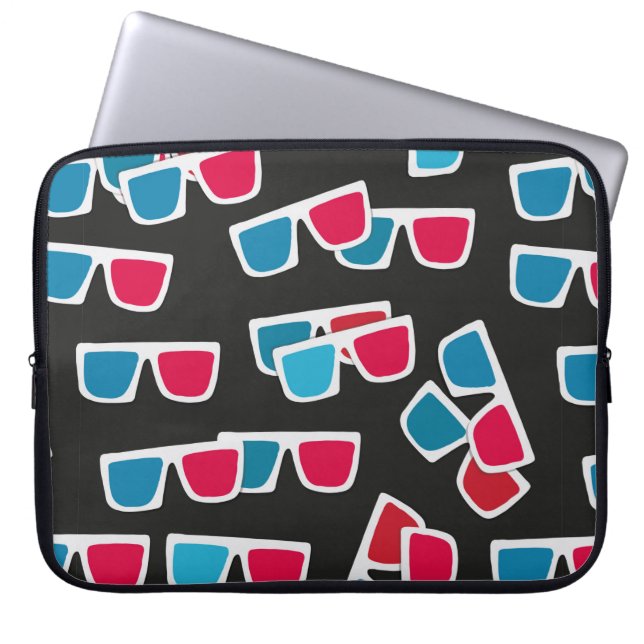 Cinema, 3d glasses pattern, seamless.  laptop sleeve (Front)