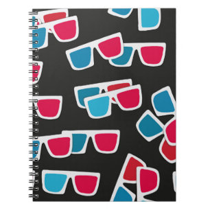 Cinema, 3d glasses pattern, seamless.  notebook