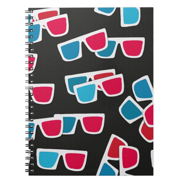 Cinema, 3d glasses pattern, seamless.  notebook (Front)