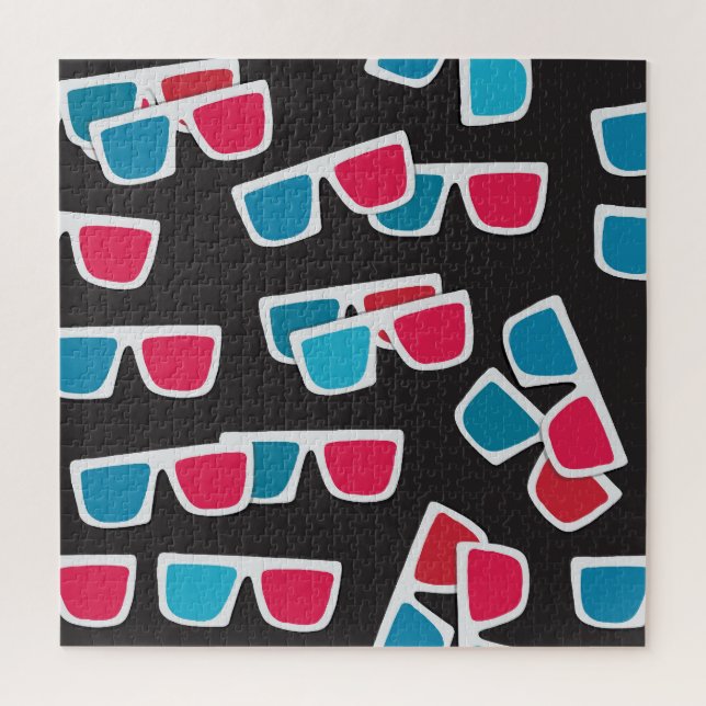 Cinema 3D Glasses: Seamless Pattern Jigsaw Puzzle (Vertical)