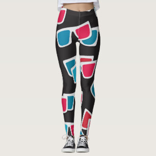 Cinema 3D Glasses: Seamless Pattern Leggings