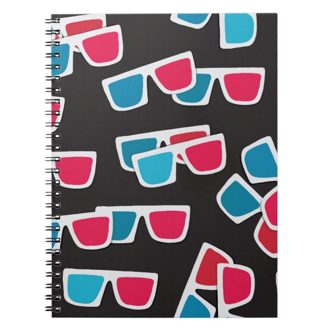 Cinema 3D Glasses: Seamless Pattern Notebook (Front)