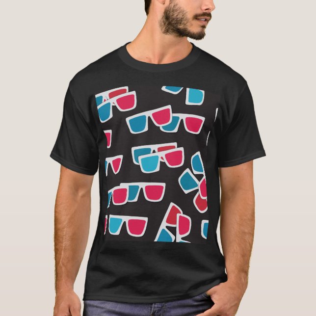 Cinema 3D Glasses: Seamless Pattern T-Shirt (Front)