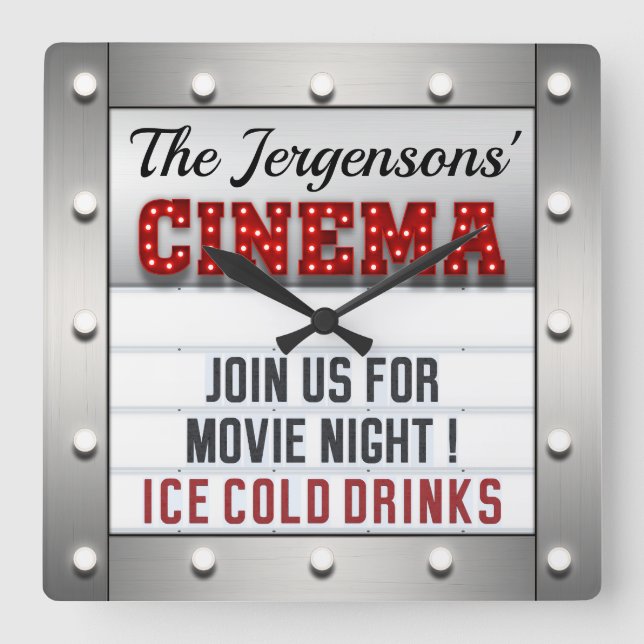 Cinema Movie Night Theatre Theatre Wall Clock  (Front)