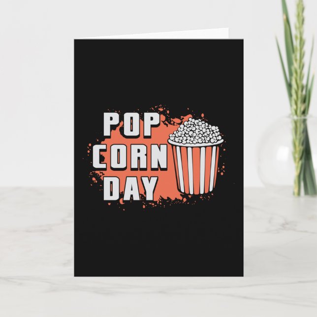 Cinema Movie Popcorn Day Snack Pop Film Gift Idea Card (Front)