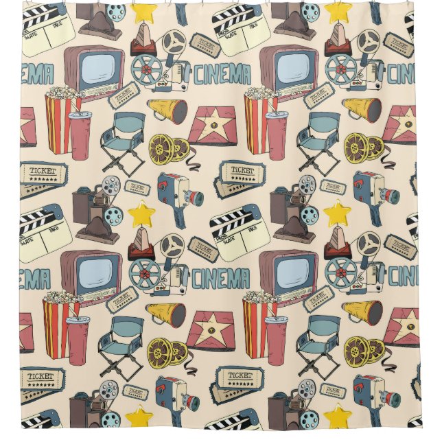 Cinema Pattern Shower Curtain (Front)