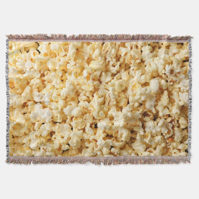Cinema Popcorn Full Background. Throw Blanket (Front)