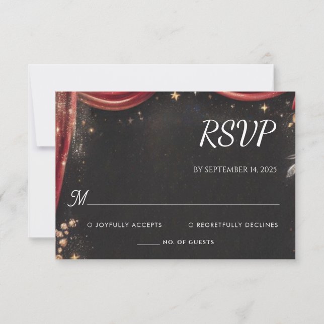 Cinema Retro Movie Ticket Most Popular Wedding RSVP Card (Front)