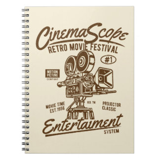 Cinema Scope Classic Retro Hollywood Camera Motion Notebook