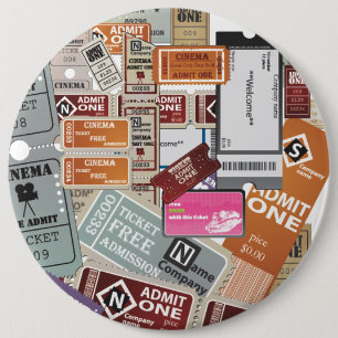 Cinema Ticket's 6 Cm Round Badge