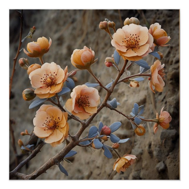 Cinematic Nature: Dramatic Floral Illustration Poster (Front)