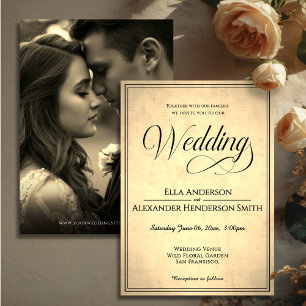 Cinematic Photo Vintage Wedding Invitation 