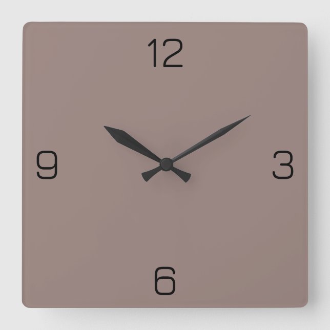 Cinereous Grey 98817B Colour - Option to Add Name Square Wall Clock (Front)