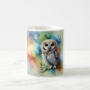 Cinereous Owl 240824AREF107 - Watercolor Coffee Mug