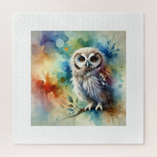 Cinereous Owl 240824AREF107 - Watercolor Jigsaw Puzzle