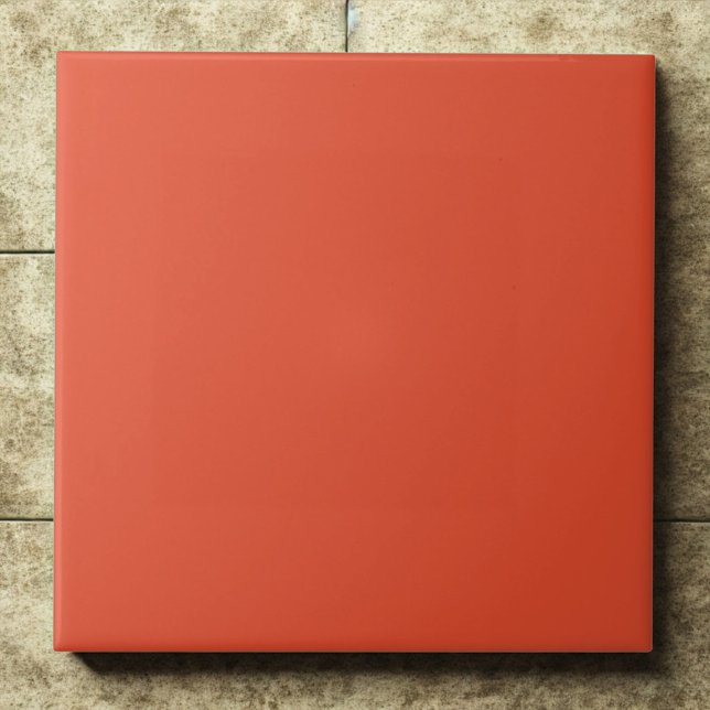 Cinnabar #e44d2e – Bright, Bold, Fiery Red-Orange Ceramic Tile (Creator Uploaded)