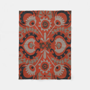 Cinnabar Suzani I Fleece Blanket