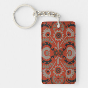 Cinnabar Suzani I Key Ring