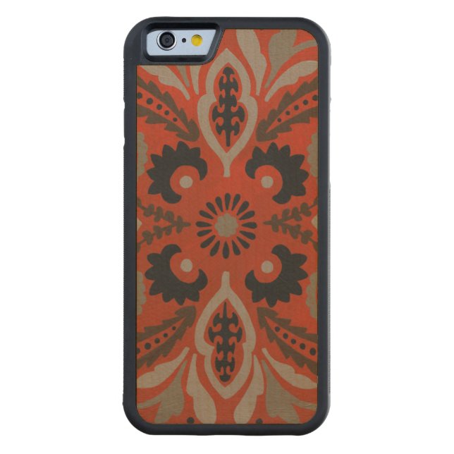 Cinnabar Suzani II Carved Wood iPhone Case (Back)