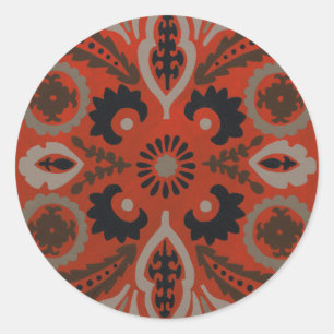 Cinnabar Suzani II Classic Round Sticker