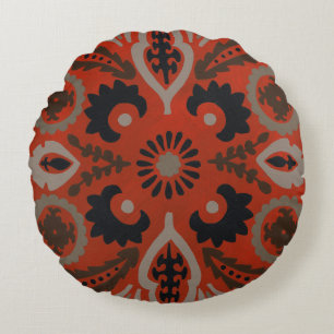 Cinnabar Suzani II Round Cushion