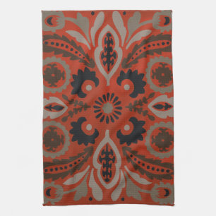 Cinnabar Suzani II Tea Towel