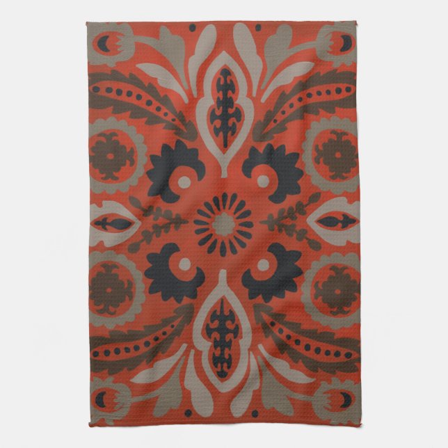 Cinnabar Suzani II Tea Towel (Vertical)