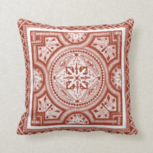 Cinnabar Woodblock IV Cushion