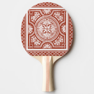Cinnabar Woodblock IV Ping Pong Paddle