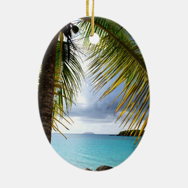 Cinnamon Bay, St. John USVI Ceramic Ornament (Back)