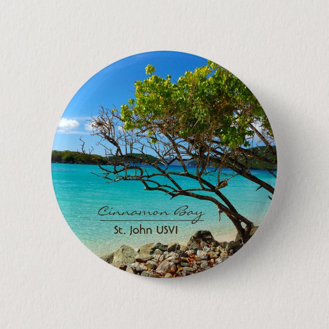 Cinnamon Bay St. John USVI Tropical Pin Button (Front)