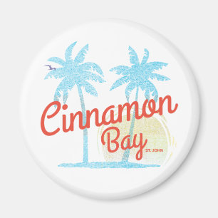 Cinnamon Bay USVI Vintage Beach Magnet