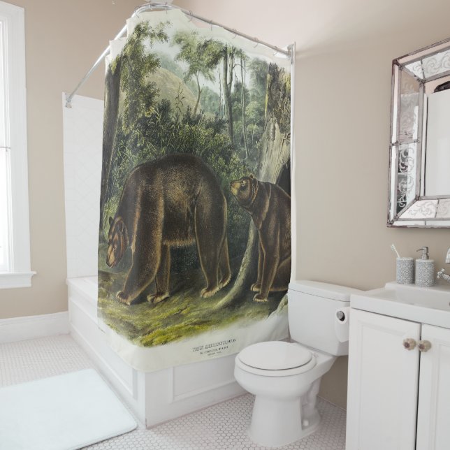 Cinnamon Bear from Audubon's Quadrupeds Shower Curtain (In Situ)