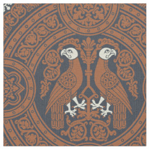 Cinnamon-Brown Byzantine Birds Fabric