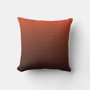 Cinnamon Brown Orange Gradient Basket Weave Design Cushion
