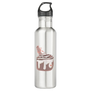 Cinnamon Bun Dessert Hand Drawn Art 710 Ml Water Bottle
