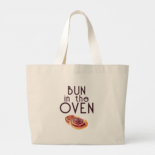 Cinnamon Bun in the Oven Large Tote Bag (Back)