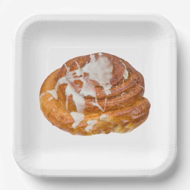 Cinnamon Bun Roll Model Paper Plate (Front)