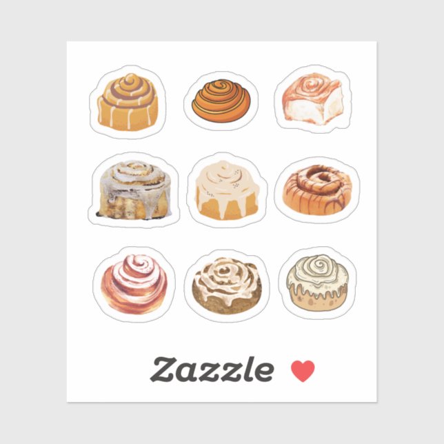 Cinnamon Bun Stickers (Sheet)